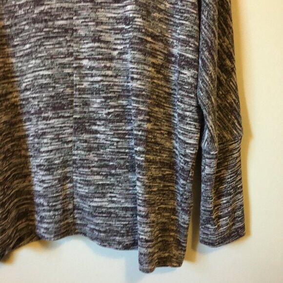 Lava Purple Marled Knit Rayon Blend Dolman Sleeve Wrap Hem Pullover - Picture 8 of 15